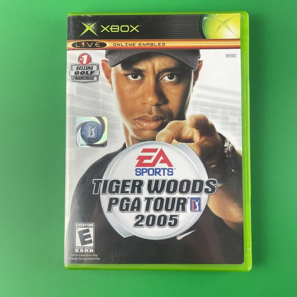Tiger Woods PGA Tour Video Game Lot (Microsoft Xbox) 07 2005 2004 Complete CIB